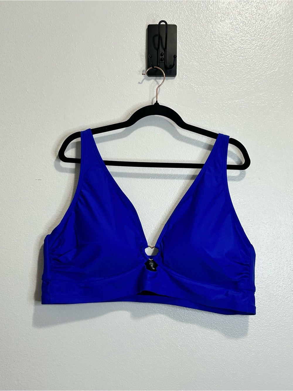 NWT Torrid Electric Blue Wire Free Heart Ring Triangle Bikini Swim Top 4X 4
